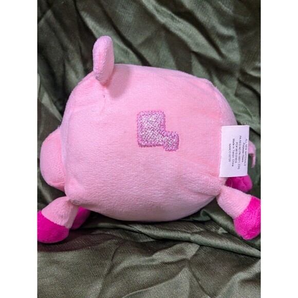 Nanco Pixel Pig Cube Plush Toy - Soft Emboroidered Features - Approx. 4" x 6" - Picture 2 of 7